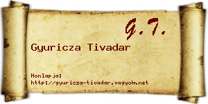 Gyuricza Tivadar névjegykártya